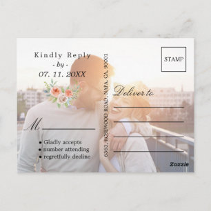 Voeg 2 aangepaste foto gepersonaliseerde bruiloft  briefkaart