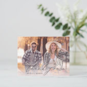 Voeg 2 aangepaste foto gepersonaliseerde bruiloft  briefkaart (Staand voorkant)