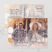 Voeg 2 aangepaste foto gepersonaliseerde bruiloft  briefkaart (Voorkant / Achterkant)