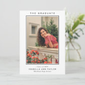 Voeg 2 foto Modern Afstuderen Aankondiging (Staand voorkant)