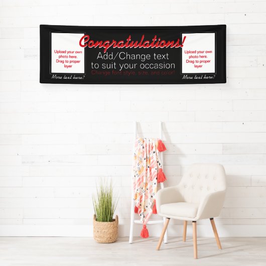 Voeg 2 foto's toe aanpasbare bannercongraties welk spandoek (Insitu)