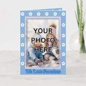 Voeg 2 foto's toe in blauwe lijsten voor oma kaart (Voorkant)