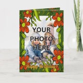 Voeg 2 foto's toe in Red Flower Lijsten voor Groot Kaart (Voorkant)