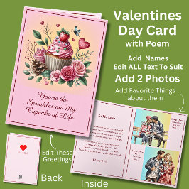 Voeg 2 foto's toe, Strooidecoraties op de Cupcake  Kaart