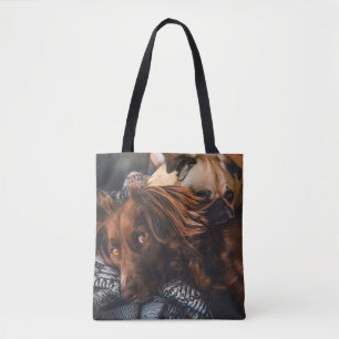 Voeg 2 Sided Pet Foto toe Tote Bag