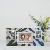 Voeg 3 Drie foto's Kerstkaart Zebraprint toe (Staand voorkant)