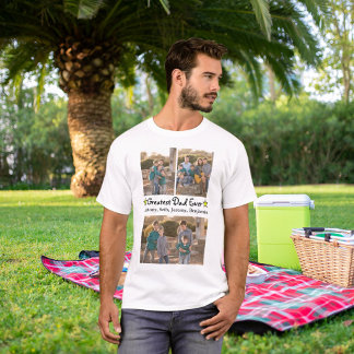 Voeg 3 Foto Collage Greatest Pap Vaderdag toe T-shirt
