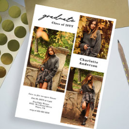 Voeg 3 foto moderne afstudeeraankondigingen toe