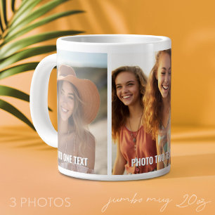 Voeg 3 foto's en tekst toe - Eenvoudige collage - Grote Koffiekop