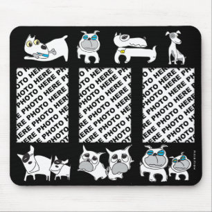 Voeg 3 Foto's Mousepad White Honden toe Muismat