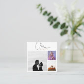 Voeg 3 Foto's Script Photography QR toe Vierkante Visitekaartje (Staand voorkant)