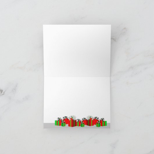 Voeg 3 foto's toe in een vrolijk kerstcadeau Kaart (Binnen)
