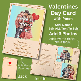 Voeg 3 foto's toe, Jij laat mijn wereld schitteren Kaart