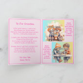 Voeg 3 foto's toe, Roze Beste Grootmoeder, Gedicht Kaart (Binnen)