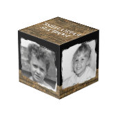 Voeg 4 afbeeldingen familie roestbruine zwarte fot kubus (Achter hoekig)