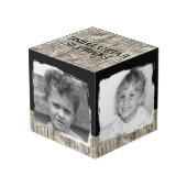 Voeg 4 afbeeldingen familie rustige grijze foto to kubus (Achter hoekig)