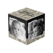 Voeg 4 afbeeldingen familie rustige grijze foto to kubus (Voorkant hoekig)