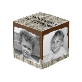 Voeg 4 afbeeldingen familie rustige grijze foto to kubus (Achter hoekig)