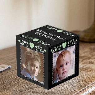 Voeg 4 afbeeldingen toe we houden van je oma zwart kubus
