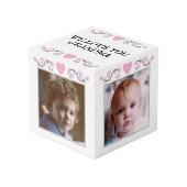 Voeg 4 afbeeldingen toe we love you grandma pink kubus (Voorkant hoekig)