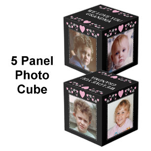 Voeg 4 afbeeldingen toe we love you oma black pink kubus