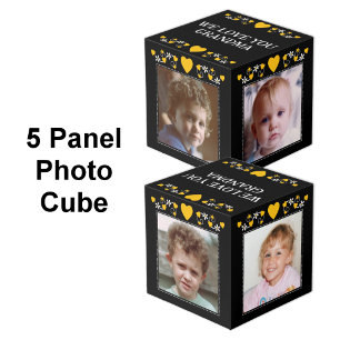 Voeg 4 afbeeldingen toe we love you oma zwart geel kubus