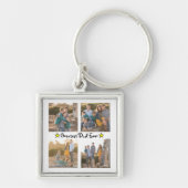 Voeg 4 Foto Collage Greatest Pap Vaderdag toe Sleutelhanger (Voorkant)