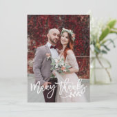 Voeg 4 Fotocollage (1+3) Script Wedding Dank u Bedankkaart (Staand voorkant)