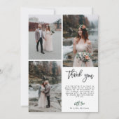 Voeg 4 Fotocollage (1+3) Script Wedding Dank u Bedankkaart (Achterkant)