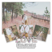 Voeg 4 FOTO'S Rustige PASSEN GETROUWD WEDING toe Sticker (Voorkant)