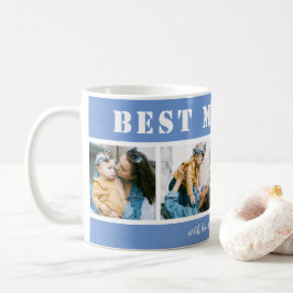 Voeg 4 foto's toe Beste moeder ooit Blauwe koffiem Koffiemok
