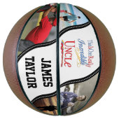 VOEG 4 FOTO'S TOE - Een ongelooflijk oomcadeau Mini Basketbal (Verticaal)