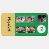 Voeg 4 foto's toe initiaal naam geel en groen Case-Mate iPhone case (Achterkant (horizontaal))