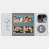 Voeg 4 foto's toe initialen en noem grijs en wit Case-Mate iPhone case (Achterkant (horizontaal))