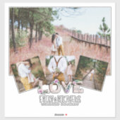 Voeg 4 FOTO's Toe Rustieke Bloem NIEUWGETROUWDE HU Sticker (Vel)