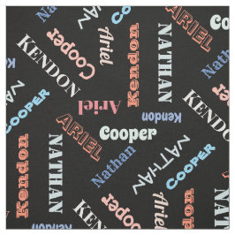 Voeg 4 Kinder of Pet-namen aan Eigen Zwart toe op  Stof