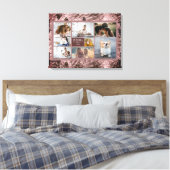 Voeg 8 Foto's Roos Gold Texture Floral Pattern toe Canvas Afdruk (Insitu (Slaapkamer))