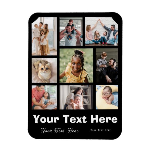 Voeg 9 foto's en je favoriete bijschriftmagneet to magneet (Verticaal)