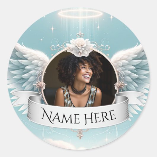 Voeg aangepaste herdenkingsfoto toe ronde sticker (Voorkant)