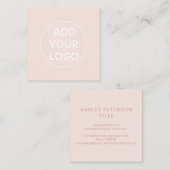 Voeg Aangepaste logo moderne, eenvoudige zwarte ro Vierkante Visitekaartje (Voorkant / Achterkant)