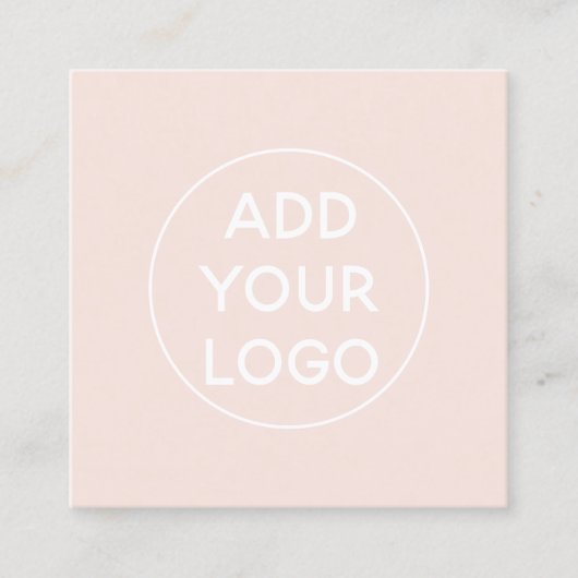 Voeg Aangepaste logo moderne, eenvoudige zwarte ro Vierkante Visitekaartje (Voorkant)