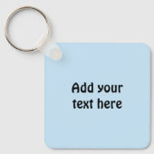 Voeg aangepaste tekst 1 foto blauw toe sleutelhanger (Voorkant)