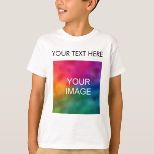 Voeg Afbeelding Foto Tekst aangepaste Sjabloon Kin T-shirt