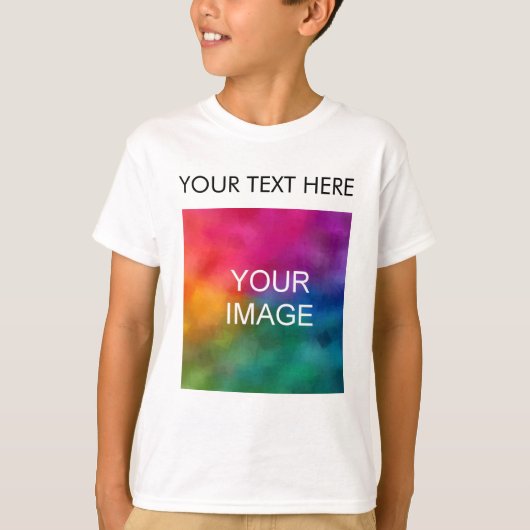 Voeg Afbeelding Foto Tekst aangepaste Sjabloon Kin T-shirt (Voorkant)