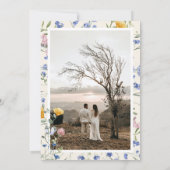 Voeg Afbeelding Toe & Aquarel wilde bloemen weide Save The Date (Achterkant)