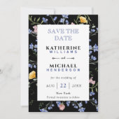 Voeg Afbeelding & Waterverf wilde bloemen weide Br Save The Date (Voorkant)