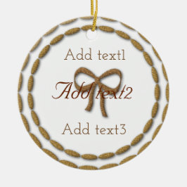 Voeg Baby met Kinder kerst voor Magic Gold Bow toe Keramisch Ornament