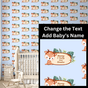 Voeg Baby naam tekst zin, Schattigee Baby herten t Behang