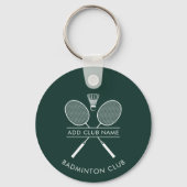 Voeg Badminton Club Naam Rackets Pictogram Custom Sleutelhanger (Achterkant)