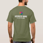 Voeg Bedrijf Logo Mannen Vrouwen Modern Vermoeidhe T-shirt (Achterkant)